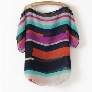 Sheer striped blouse